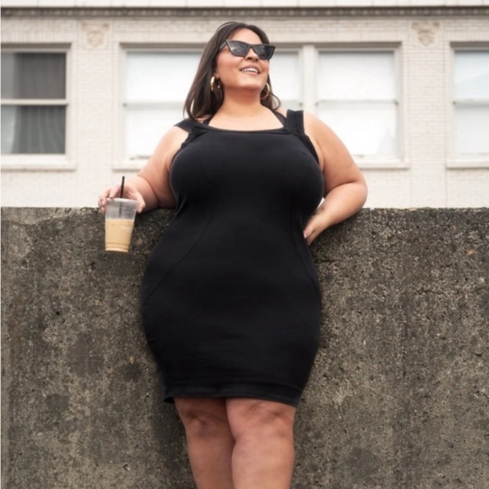 Yitty by Lizzo Fabletics NWT Sz 1X Body Butter Black Tank Dress Bodycon